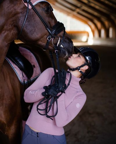ES Knitted Polo Top Pink
